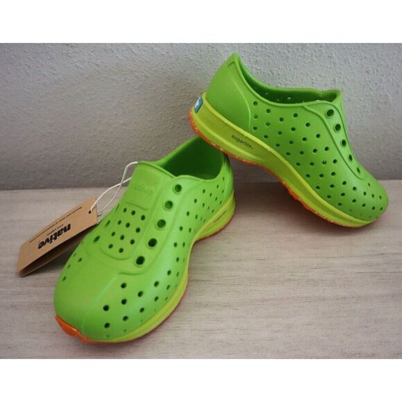 Native Kid's Sz C9 Palm Green/Pickle Green Robbie Sugarlite Slip-On Shoes - Picture 2 of 9